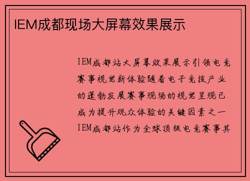 IEM成都现场大屏幕效果展示